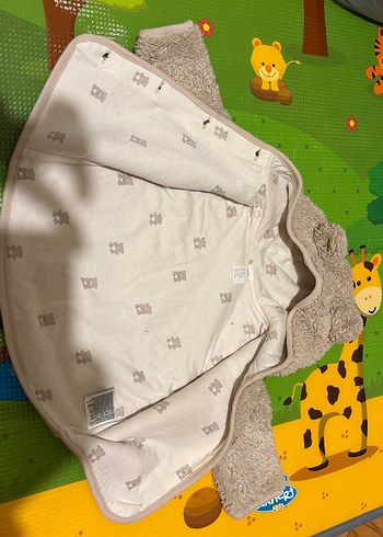 H&M Kapüşonlu Bej Erkek bebek  Peluş Mont - Görsel 3