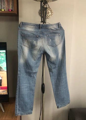 Rahat Kesim normal Boy Açık Mavi Kot Pantolon - Görsel 3