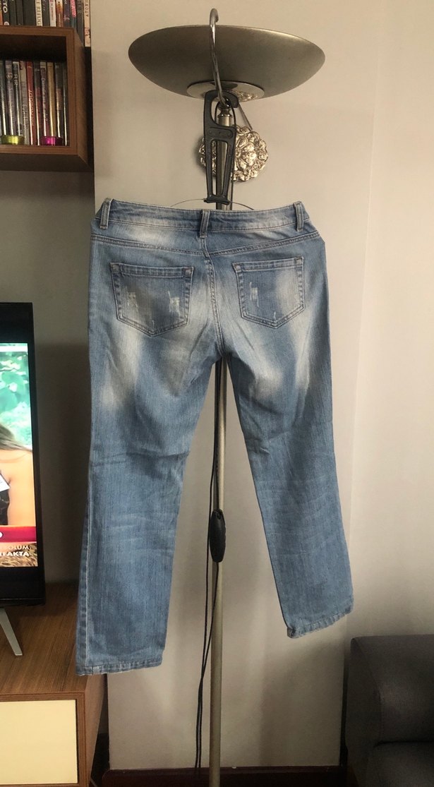 Rahat Kesim normal Boy Açık Mavi Kot Pantolon - Görsel 3