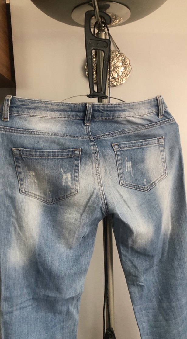 Rahat Kesim normal Boy Açık Mavi Kot Pantolon - Görsel 4