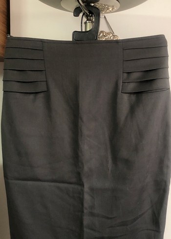 Koyu griKadın Midi Kalem Etek - Görsel 2