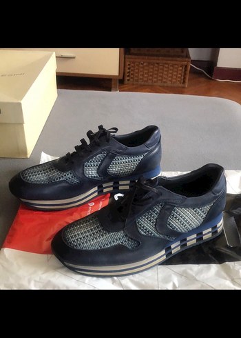 Erkek Lacivert Bağcıklı Blok Topuk Spor Ayakkabı - Görsel 3