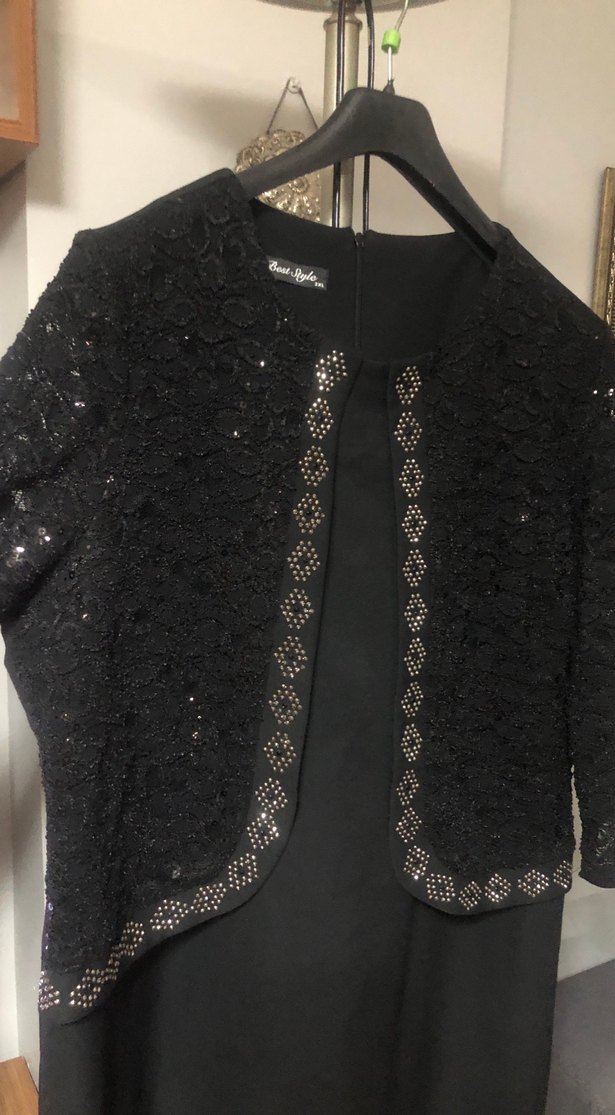 Siyah Midi Kadın Gotik Abiye Elbise - Görsel 2