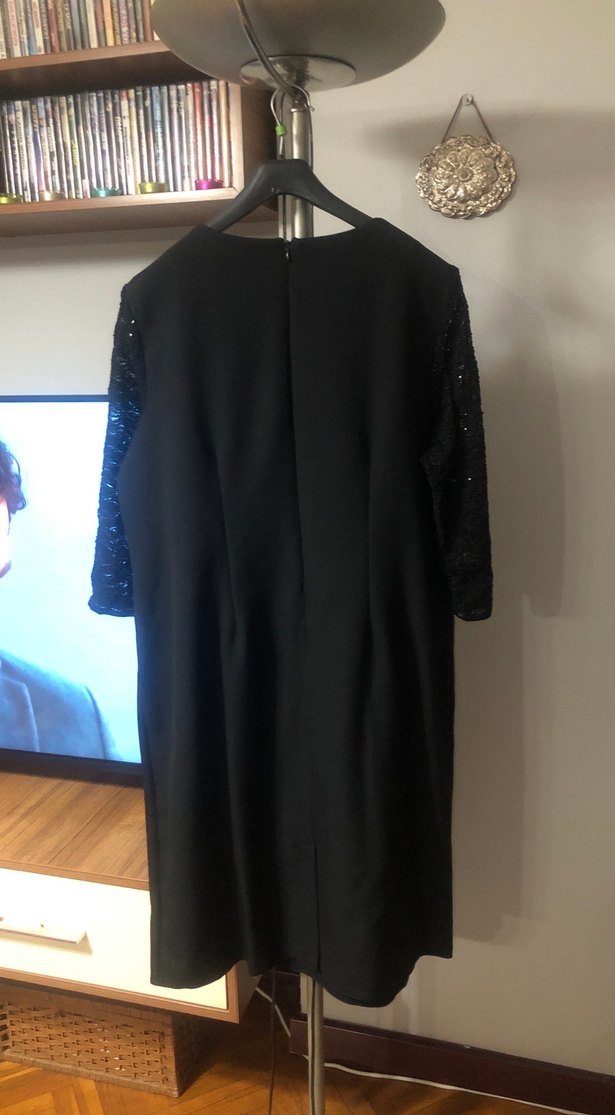 Siyah Midi Kadın Gotik Abiye Elbise - Görsel 4