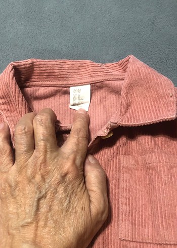 Pembe Düğmeli kız Çocuk Kadife Gömlek - Görsel 2