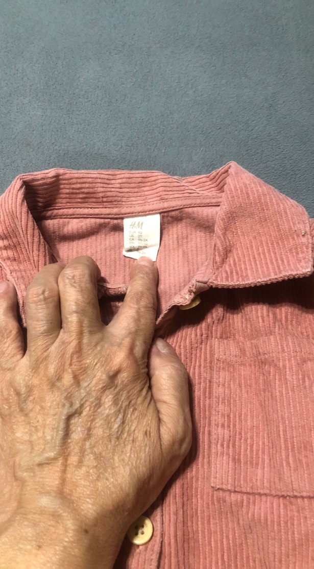 Pembe Düğmeli kız Çocuk Kadife Gömlek - Görsel 2