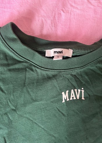 Mavi Yeşil Kısa Kollu Basic Tişört - Görsel 2