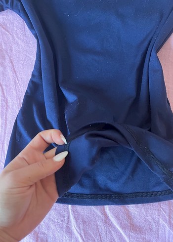 Lacivert Kısa Kollu Basic Kadın Tişört - Görsel 3