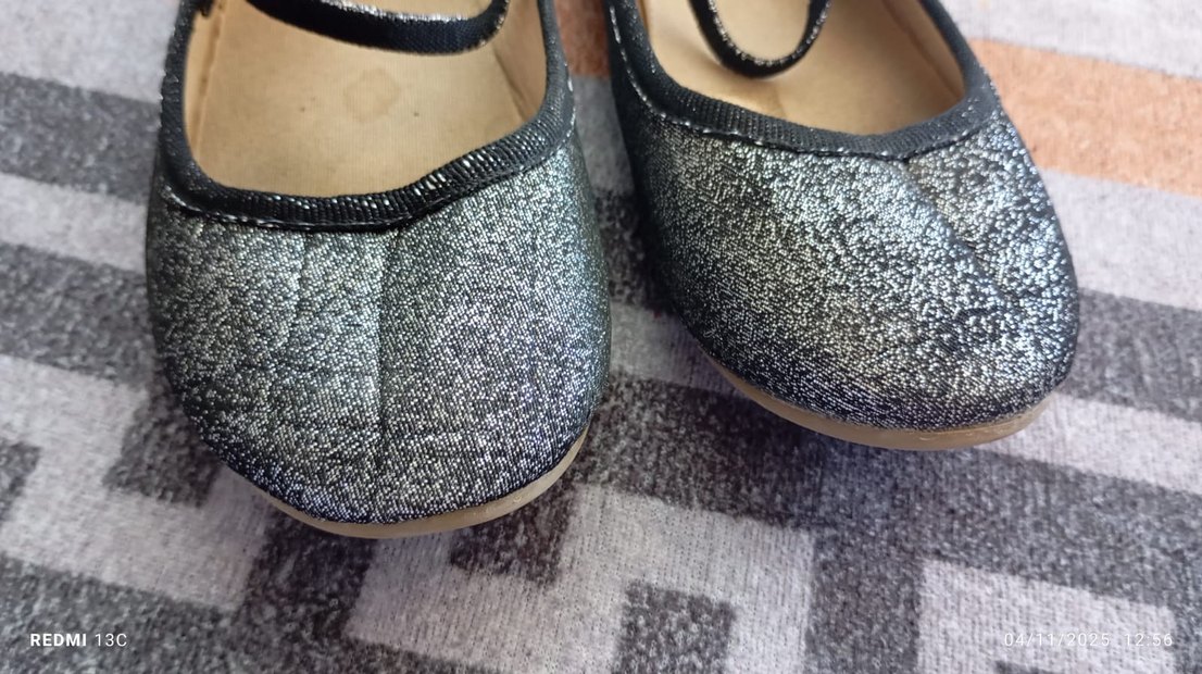 Kemerli Gri Kız Babet Ayakkabı - Görsel 2