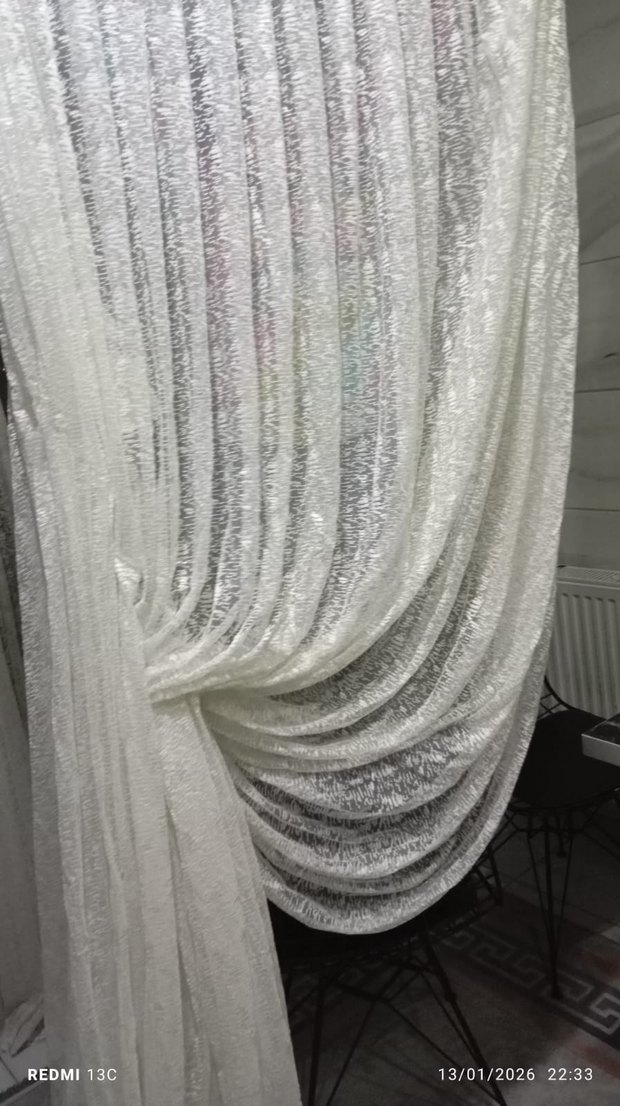 krem fon perde 2 kanat - Görsel 5