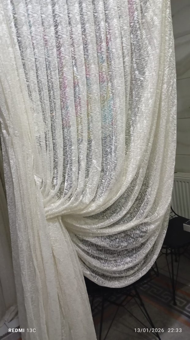 krem fon perde 2 kanat - Görsel 3