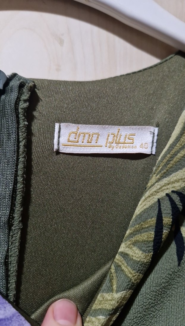 Kadın Haki Çiçekli Uzun Bohem Elbise - Görsel 3