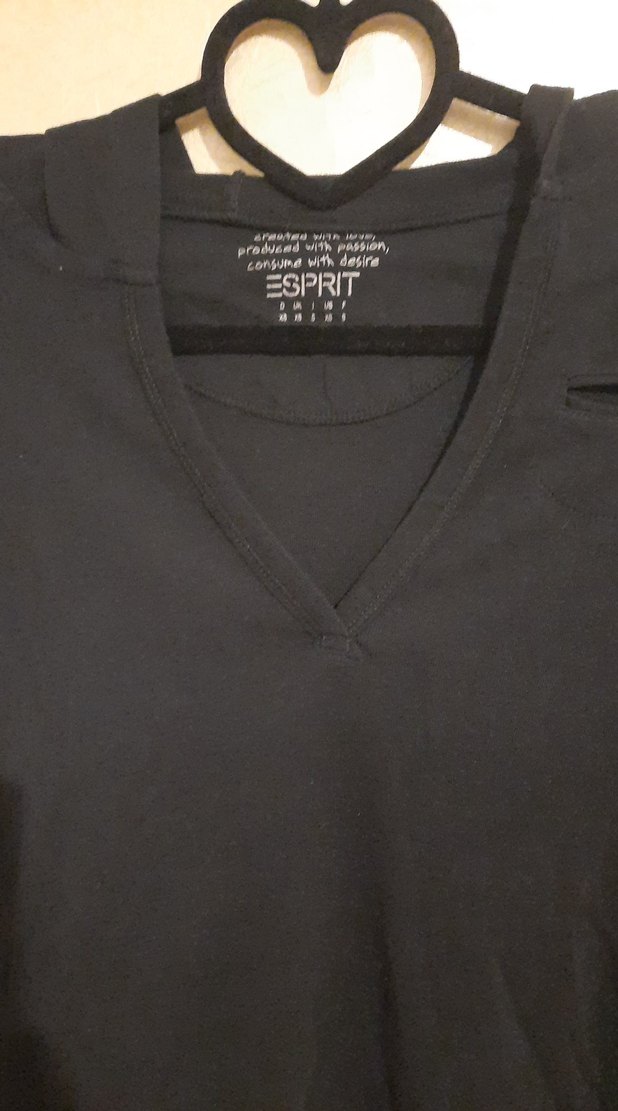 Kadın V Yaka Uzun Kollu Tshirt - Görsel 2