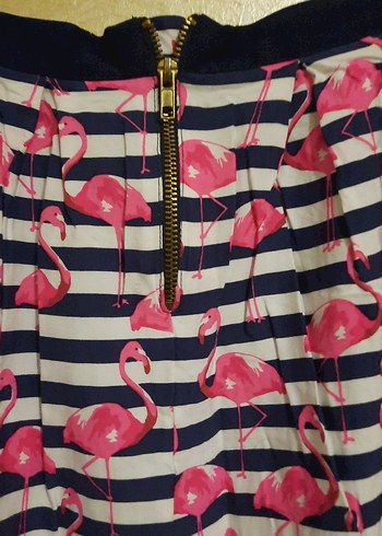 Pembe Flamingo Desenli Kısa etek - Görsel 2