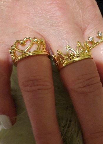 3 ADET ALTIN TAÇ YÜZÜK - Görsel 5