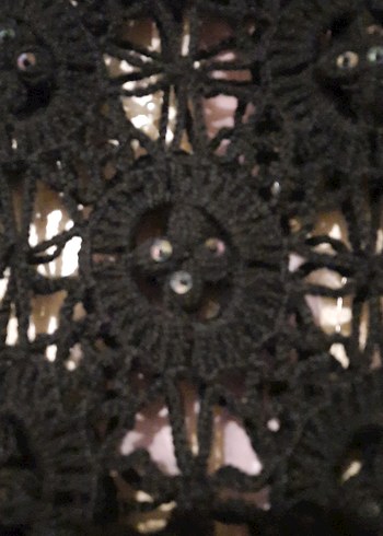 Siyah Dantel Detaylı Örgü Kadın Panço - Görsel 2