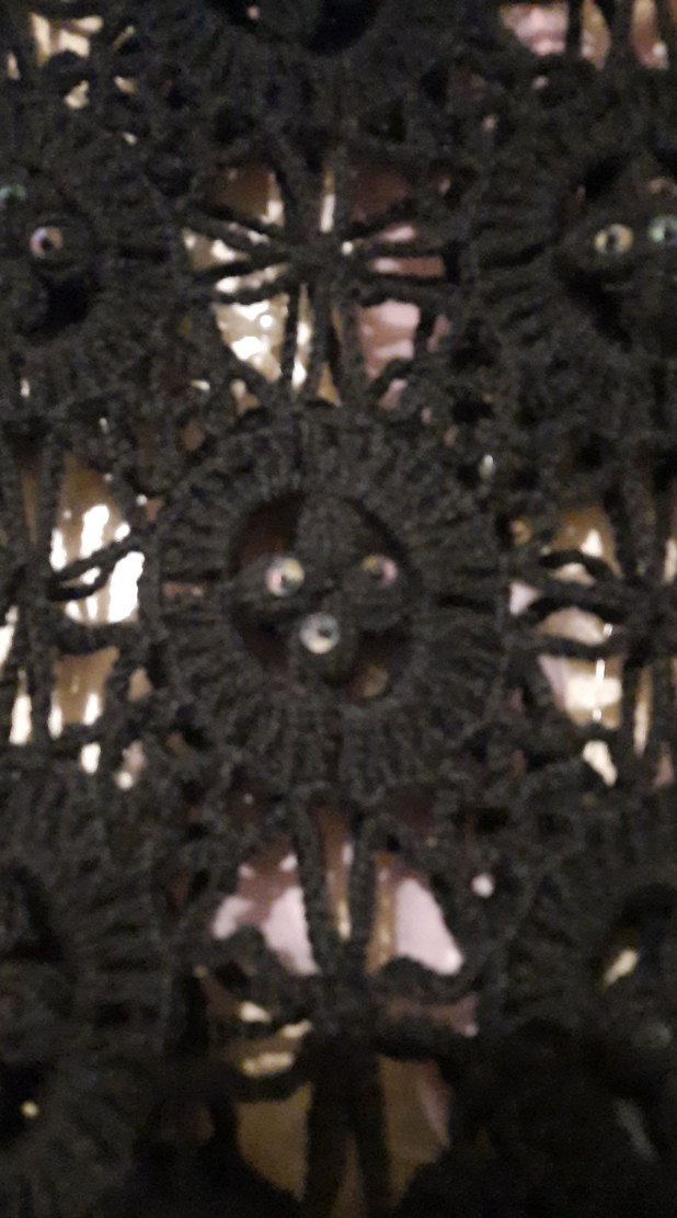 Siyah Dantel Detaylı Örgü Kadın Panço - Görsel 2