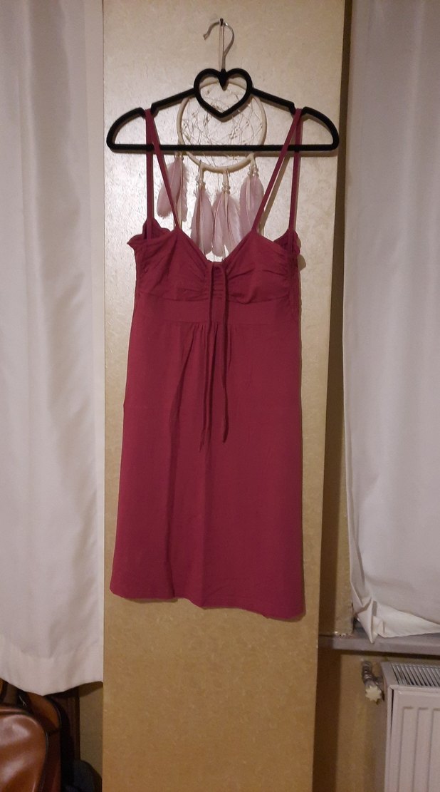 Bordo Askılı Elbise - Görsel 2