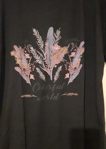 Siyah  Baskılı Kadın Tişört - Görsel 2