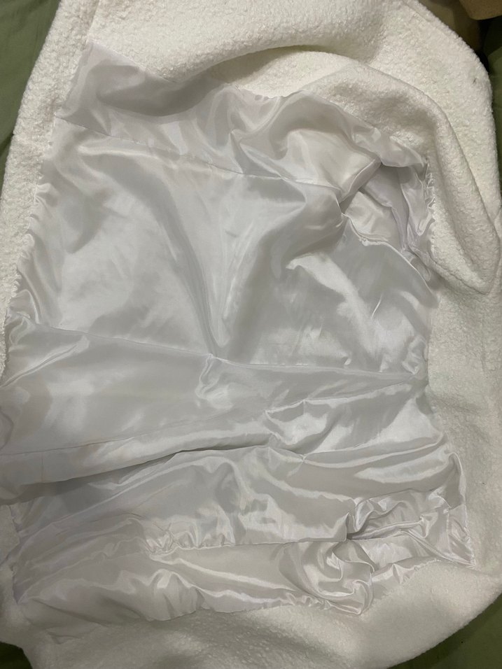 Düğmeli Beyaz Kadın Midi Klasik Kaban çeket - Görsel 5