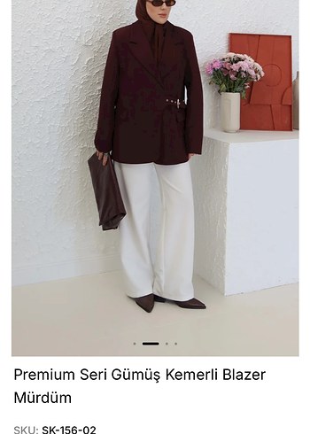 Mürdüm Kemerli Kadın Blazer - Görsel 2