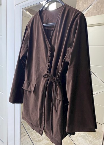 Düğmeli Kahverengi Süet manuka Ceketi - Görsel 3