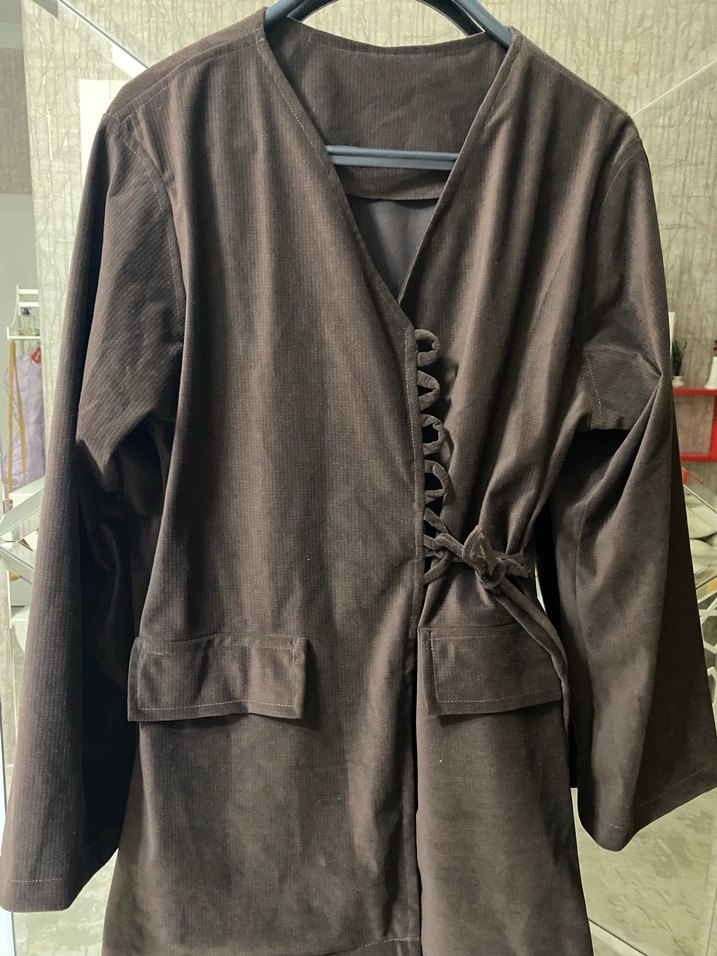 Düğmeli Kahverengi Süet manuka  Ceketi - Görsel 2