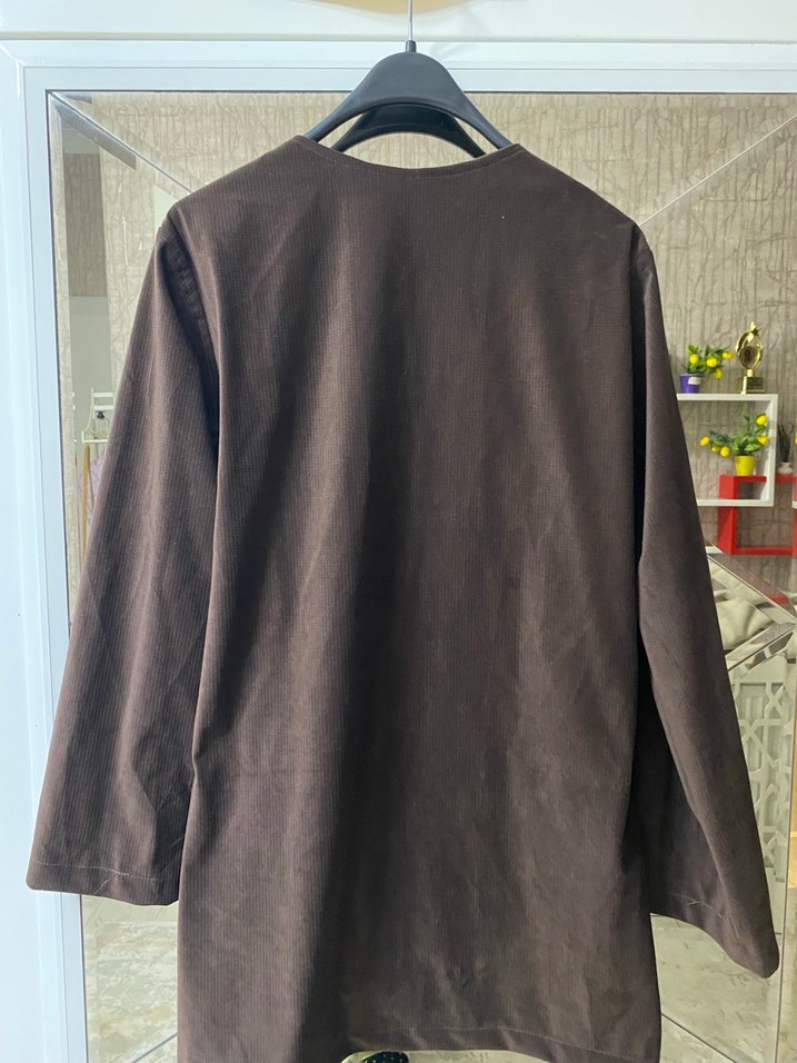 Düğmeli Kahverengi Süet manuka  Ceketi - Görsel 4