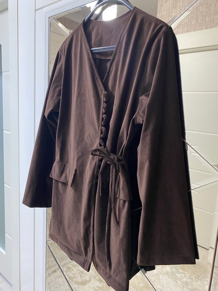 Düğmeli Kahverengi Süet manuka  Ceketi - Görsel 3