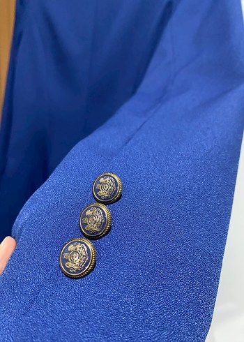 Düğmeli Lacivert Kadın Blazer Ceket - Görsel 2