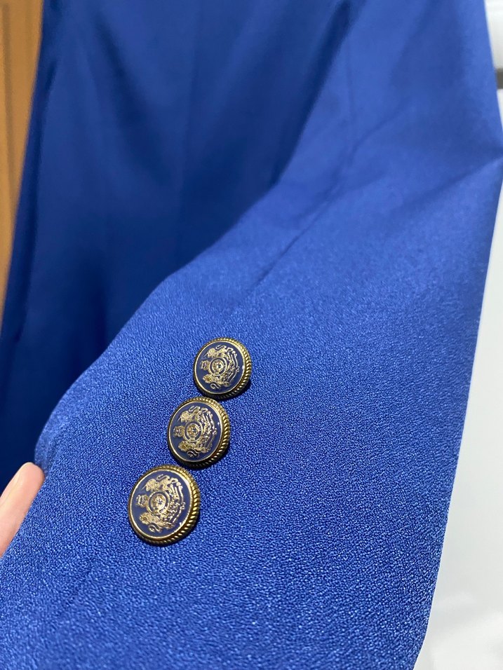 Düğmeli Lacivert Kadın Blazer Ceket - Görsel 2