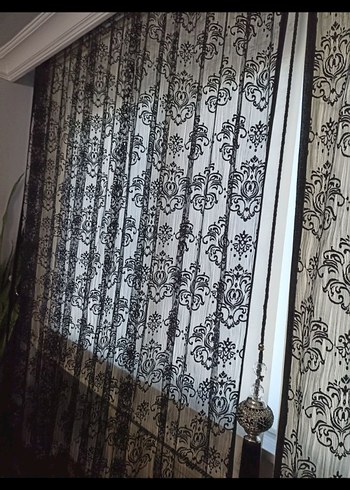 Desenli Siyah Perde - Görsel 3