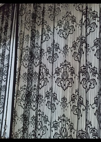 Desenli Siyah Perde - Görsel 4