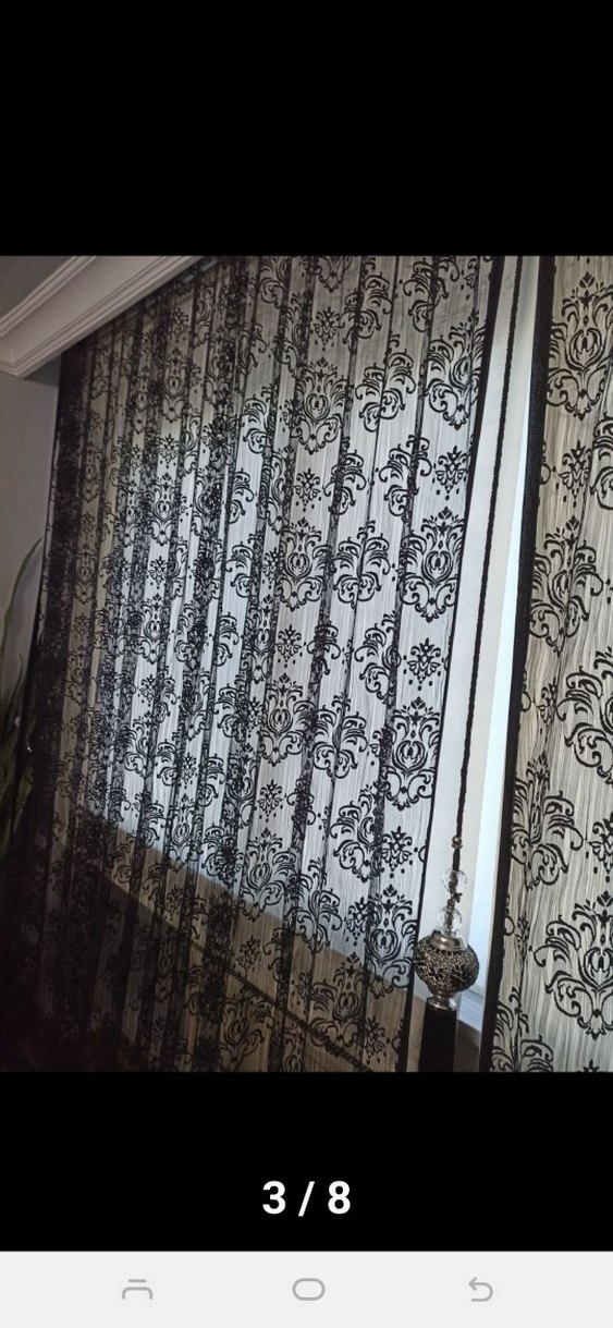 Desenli Siyah Perde - Görsel 3