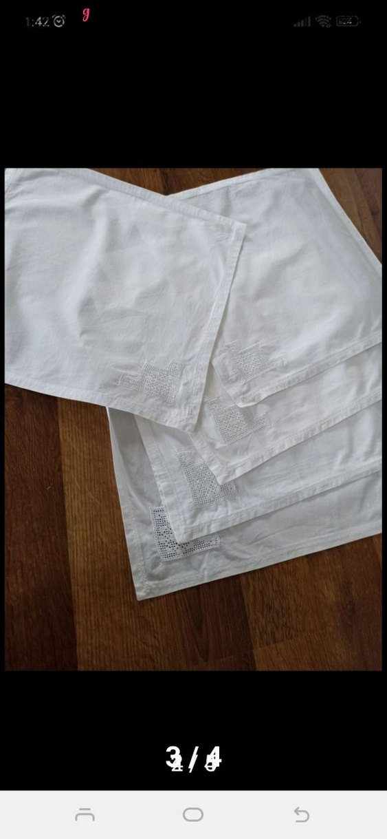 Geleneksel Nakışlı Beyaz 6 lı Servis Peçetesi - Görsel 3