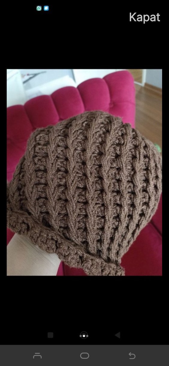 Kadın Bej Örgü Bere - Görsel 2