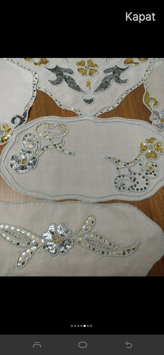 Nakışlı Beyaz Masa Örtüsü Seti - Görsel 5