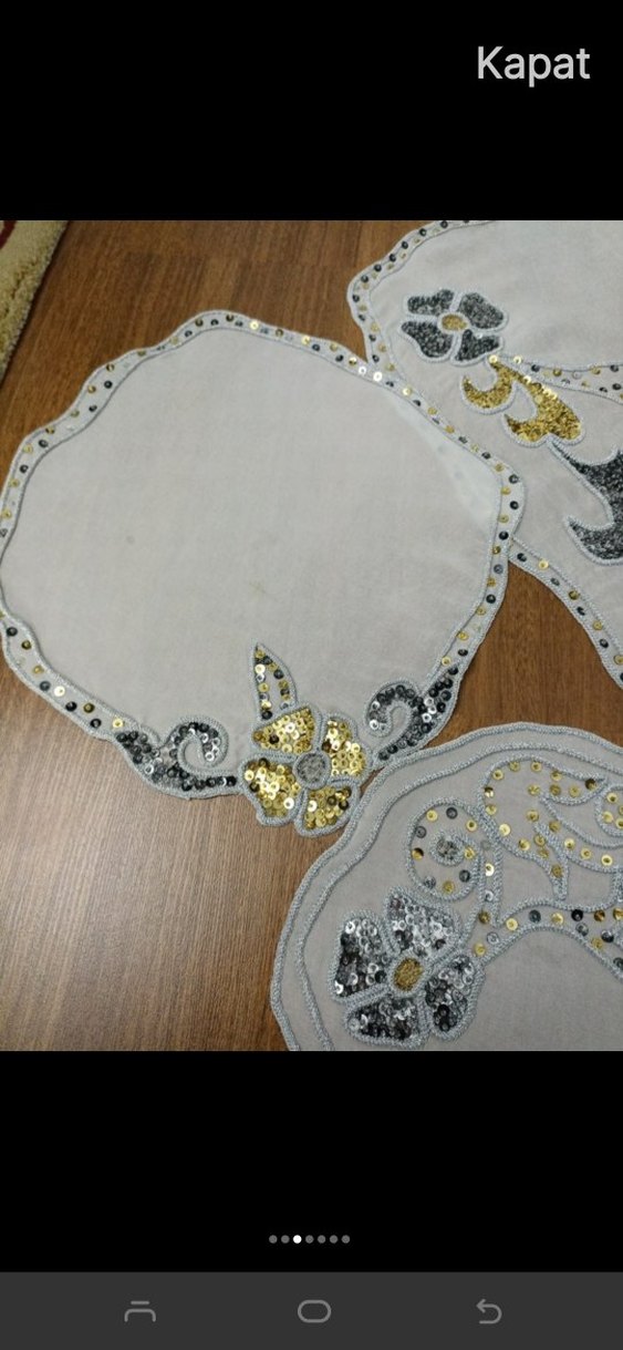 Nakışlı Beyaz Masa Örtüsü Seti - Görsel 3