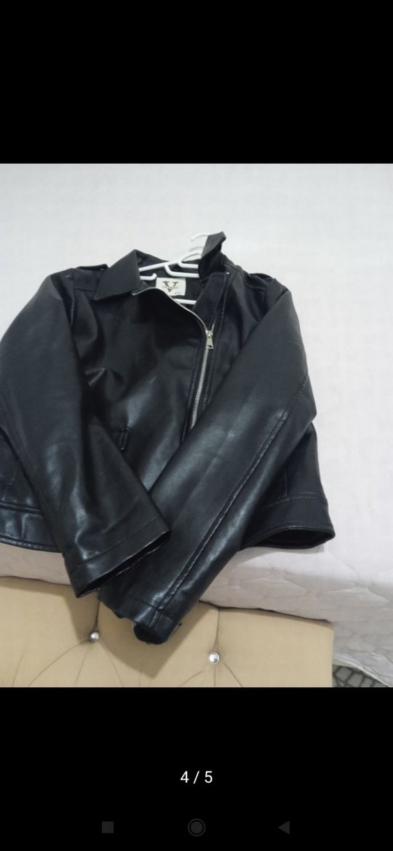 Siyah Deri Biker Ceket sayılı giyildi bana büyük geldi - Görsel 3