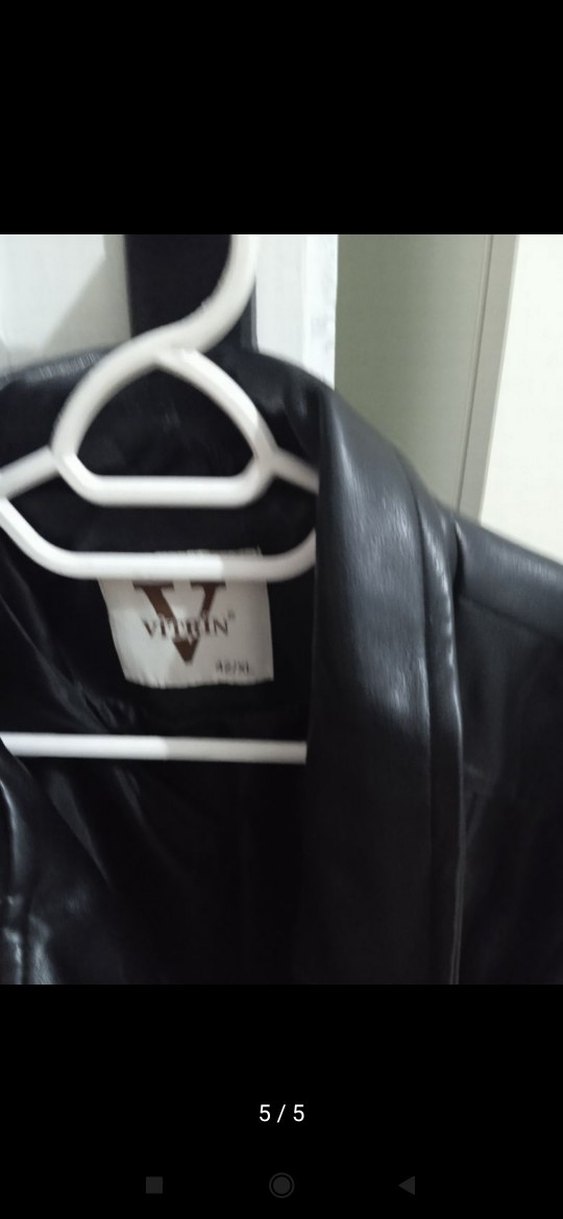 Siyah Deri Biker Ceket sayılı giyildi bana büyük geldi - Görsel 4