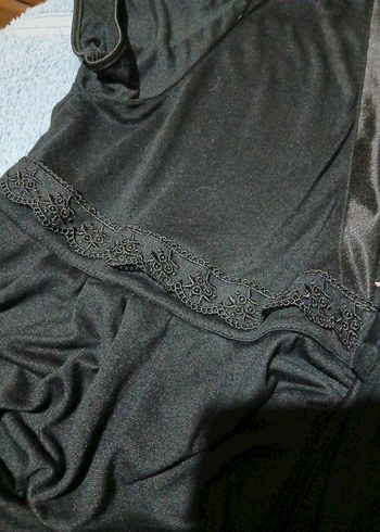 Siyah V Yaka Salaş sabahlık - Görsel 4