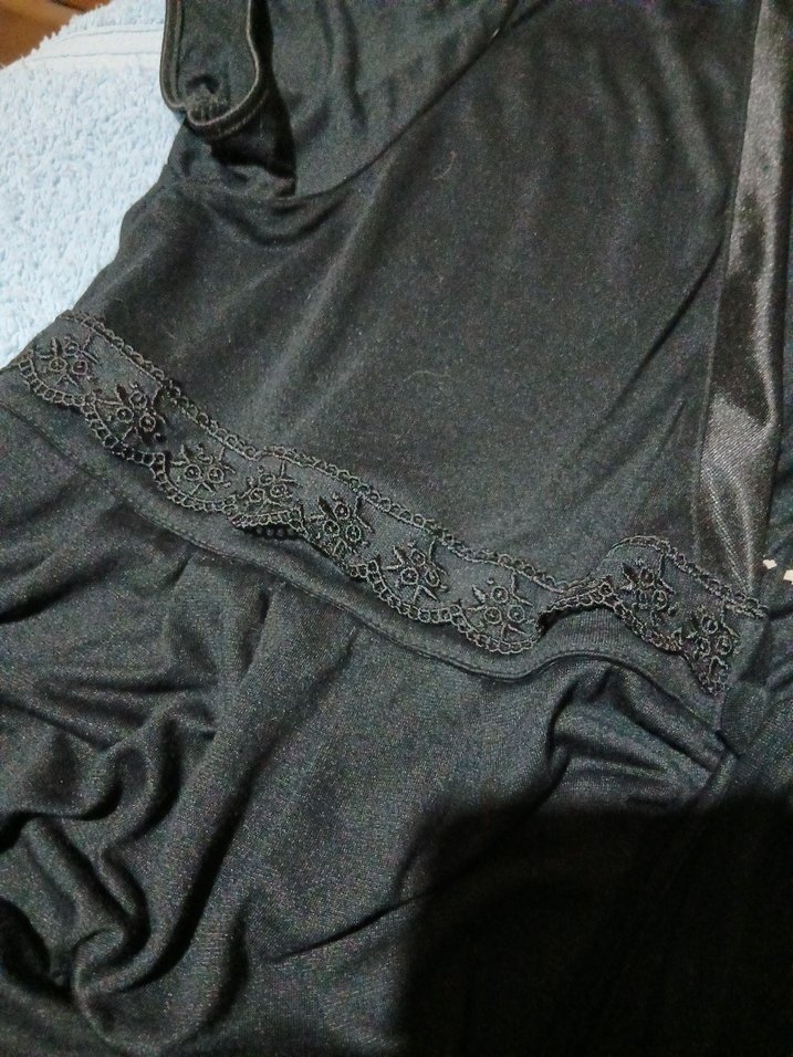 Siyah V Yaka Salaş sabahlık - Görsel 4