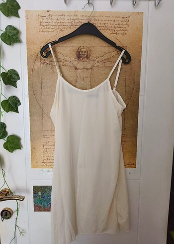 Bej Örgü Bohem Kadın Uzun Kollu Astarlı Elbise - Görsel 2