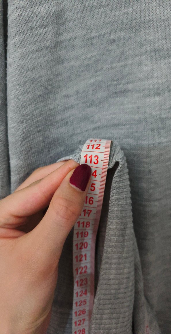 Gri Uzun Kollu Boğazlı Triko Tunik Elbise - Görsel 4