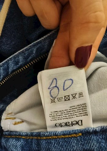 Kadın Mavi Bol Kesim Denim Pantolon - Görsel 3