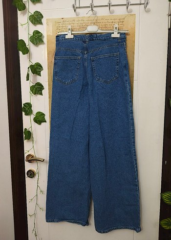 Kadın Mavi Bol Kesim Denim Pantolon - Görsel 2