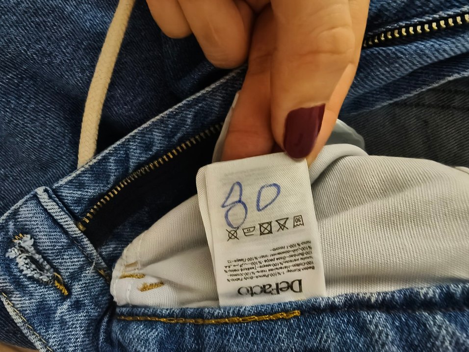 Kadın Mavi Bol Kesim Denim Pantolon - Görsel 3