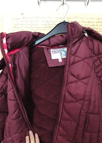 Bordo Kız çocuk Uzun Kışlık Mont Kürklü - Görsel 4