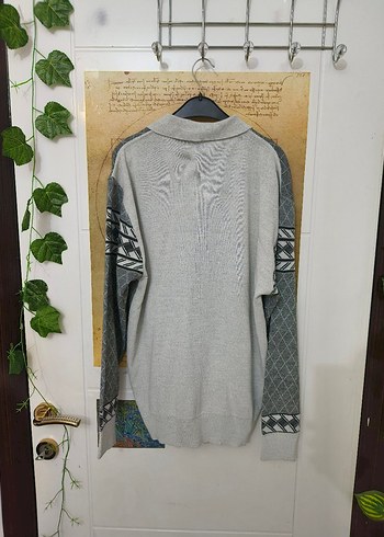 Gri Desenli Örgü Erkek Hırka - Görsel 2
