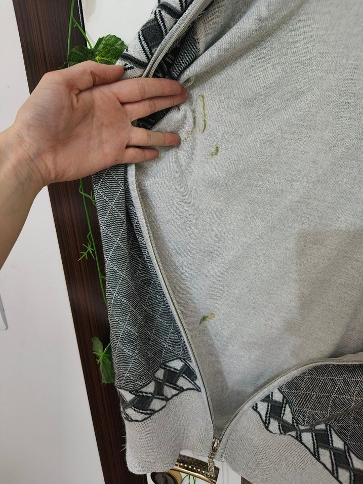 Gri Desenli Örgü Erkek Hırka - Görsel 4